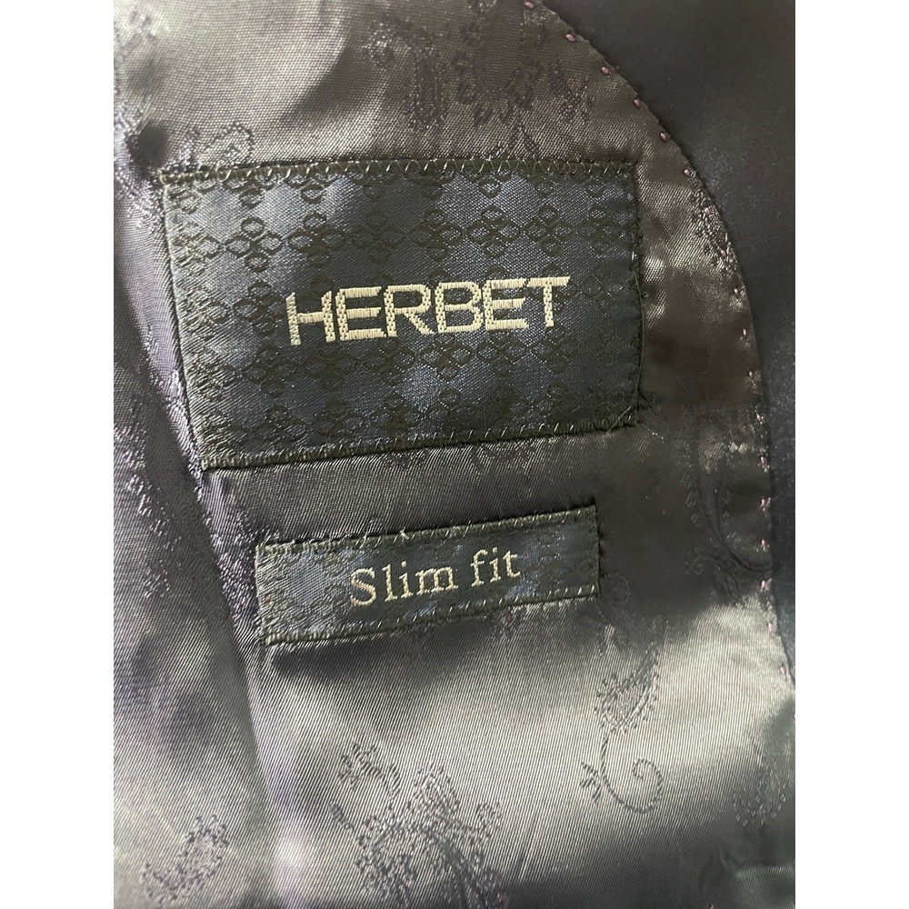 Herbet Mens Navy Tuxedo Slim Fit Suit 40R/34W Wool Formal Gala Prom Home Coming - Picture 5 of 16